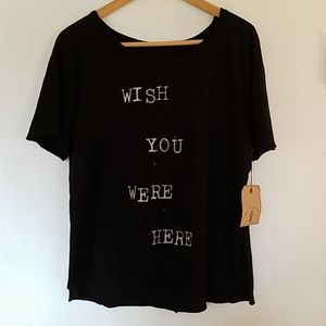 knot sisters sample t-shirt with side slits